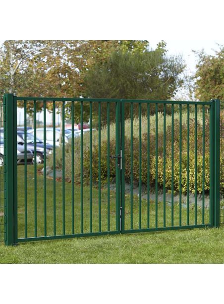 Portillon Barreaudé Acier Galvanisé 1m De Large - Hauteur 1m, Couleur Vert, Pour Clôture Jardin - 9