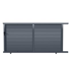 Arles Aluminum Sliding Gate with Louvered Panels – 3.5m or