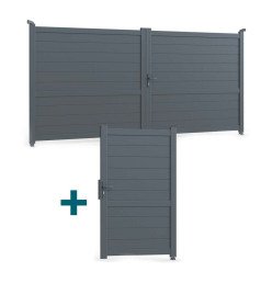 Bordeaux Aluminum Swing Gate and Pedestrian Gate Set