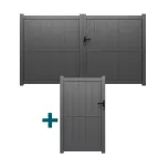 Aluminum Swing Gate and Pedestrian Gate Set Nice
