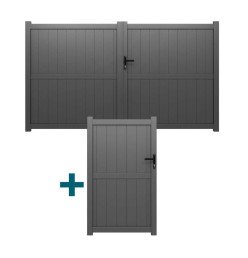 Aluminum Swing Gate and Pedestrian Gate Set Nice