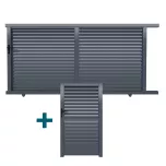 Arles Aluminum Sliding Gate and Pedestrian Gate Set