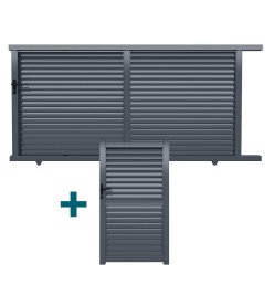 Arles Aluminum Sliding Gate and Pedestrian Gate Set