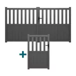 Valence Aluminum Swing Gate and Pedestrian Gate Set