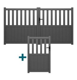Valence Aluminum Swing Gate and Pedestrian Gate Set