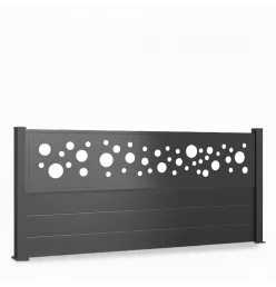 Flex Aluminum Fence Kit with Solid Slats on Plates and