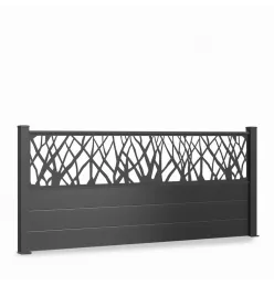 Flex Aluminum Fence Kit with Solid Slats on Plates and
