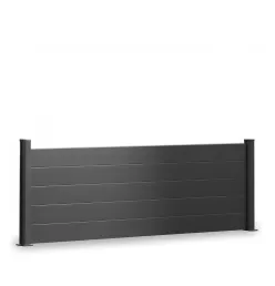 Flex Aluminum Fence Kit with Solid Slats on Base Plates