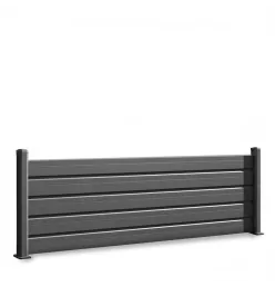 Flex Aluminum Fence Kit with Louvered Slats on Base Plate