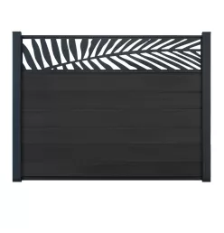 Ness Composite Fence Kit with Solid Boards and Leaf Panel