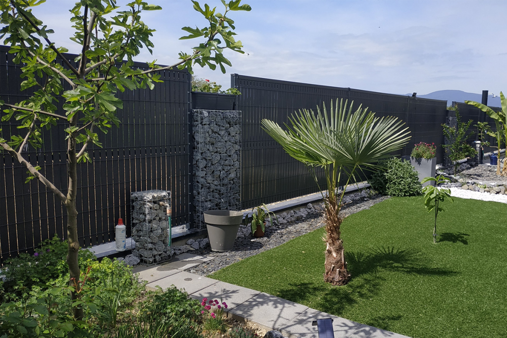 screening a fence wall