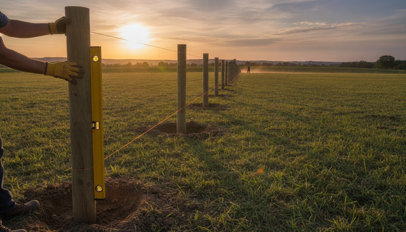 How to align fence posts over a long distance?